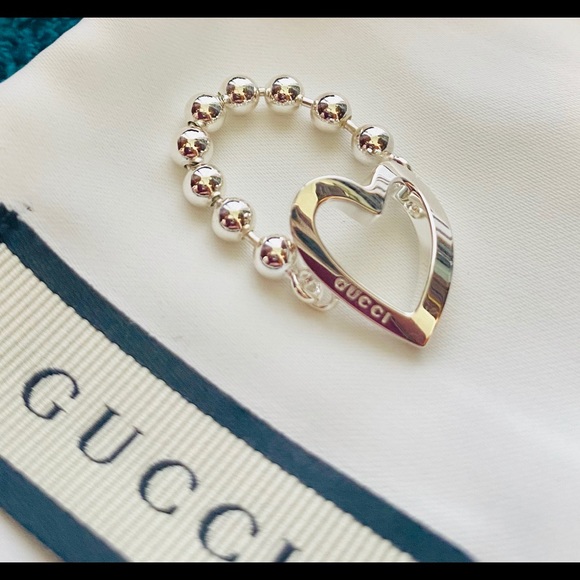 Gucci Toggle Heart Ring sz 6 NWT - Picture 9 of 12